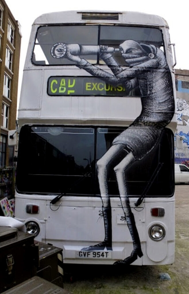Día siete. En arresto domiciliario. New Murals by Phlegm in London