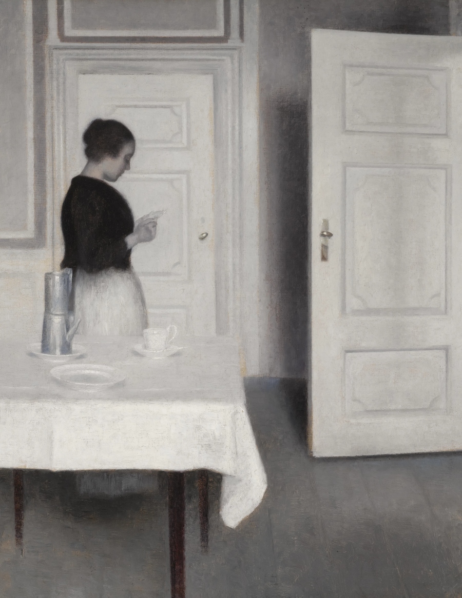 Imagen: Ida leyendo una carta. Vilhelm Hammershøi