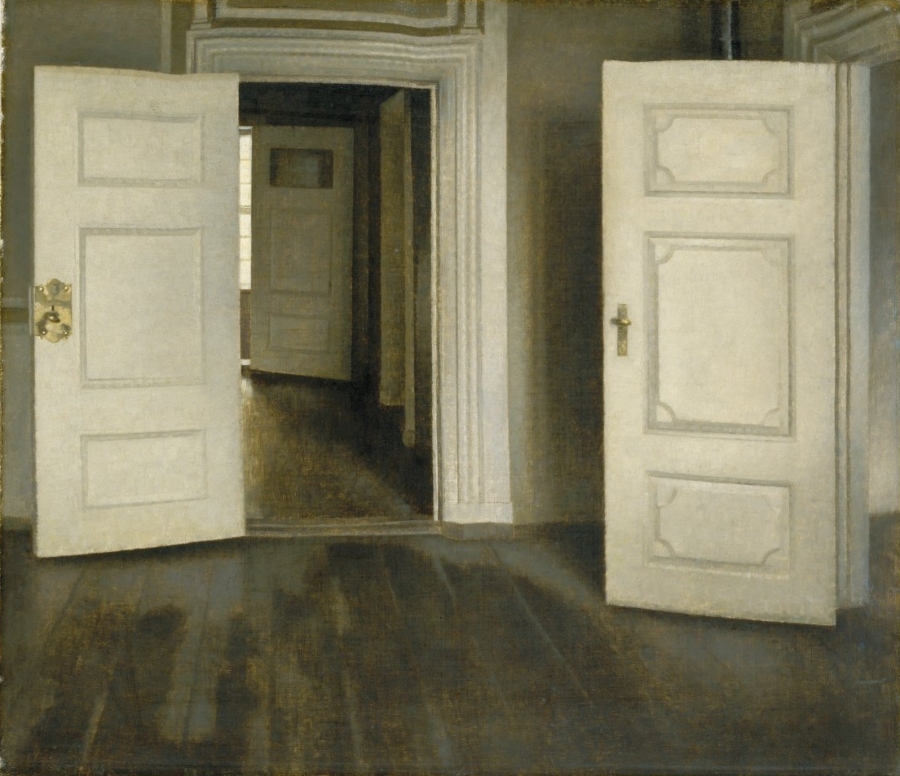 Vilhelm Hammershøi Puertas abiertas, 1905 (Open Doors) Óleo sobre lienzo. 52 x 60 cm The David Collection, Copenhague