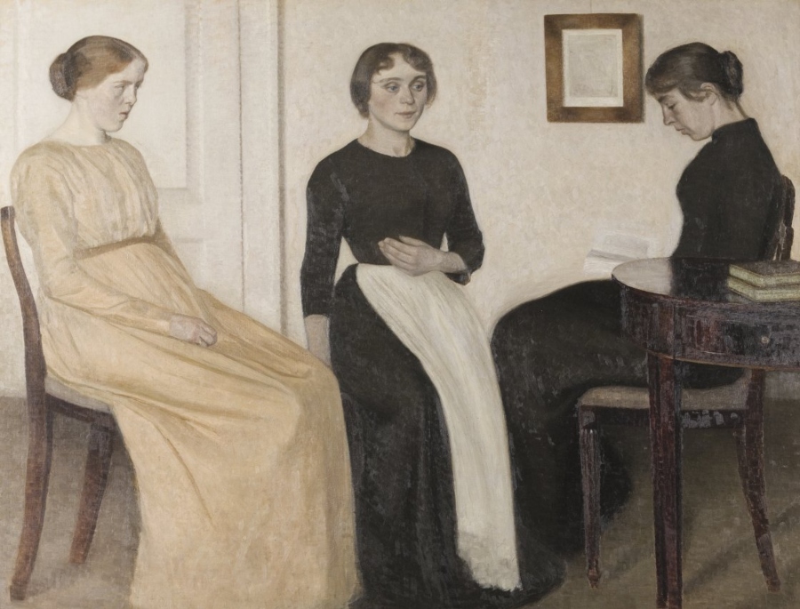 Vilhelm Hammershøi Tres mujeres jóvenes, 1895 (Three Young Women) Óleo sobre lienzo. 128 x 167 cm Ribe Art Museum, Ribe