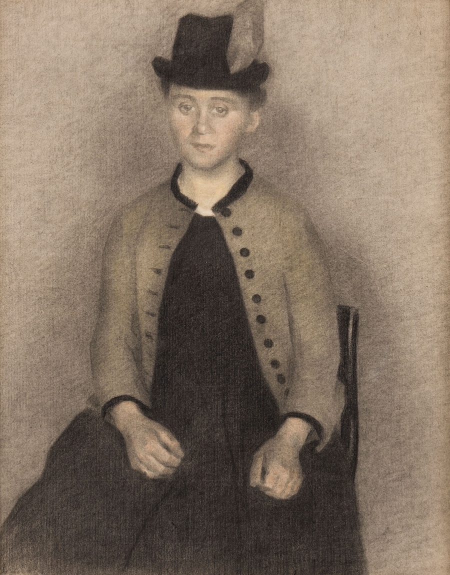 Vilhelm Hammershøi Retrato de Ida Ilsted, futura mujer del artista, 1890 (Portrait of Ida Ilsted, Later the Artist's Wife) Óleo sobre lienzo. 106,5 x 86 cm SMK, National Gallery of Denmark, Copenhague